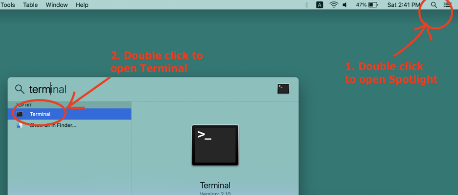 Launch terminal